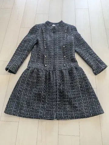 슈퍼 뷰티 네이비 트위드 코트 40