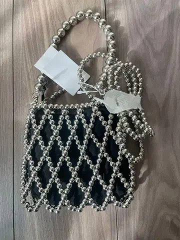 LEPSIM 비즈 미니백 블랙