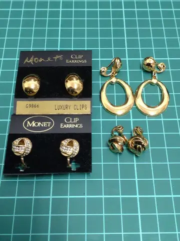 모네 골드 클립 귀찌 4세트