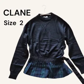 미사용 택 포함 CLANE 플리츠 도킹 니트 사이즈 2