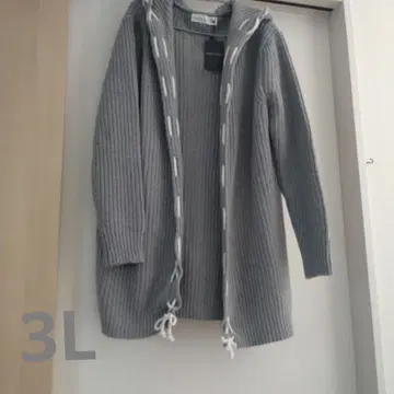 GOLD JAPAN 후드 부착 그레이 니트 가디건 미사용 새상품
