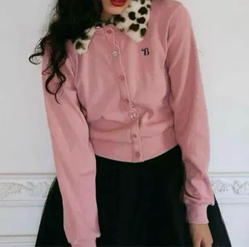 bibiy 레오파드 가디건 ( pink )