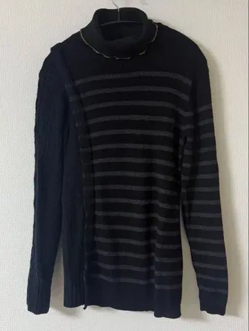 BODY SONG 바디송 니트 절개 터틀넥 블랙