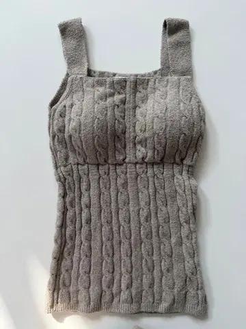 무인양품 코튼 혼방 복슬복슬 니트 브라 탱크탑 샌드 베이지 M