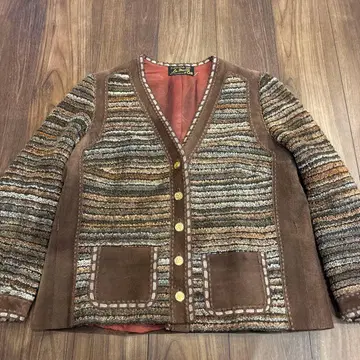 유로 구제 의류 스웨이드 가디건 아우터 70s 80s 90s