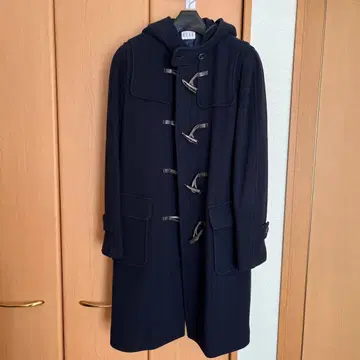 네이비 더플 코트 후드 부착