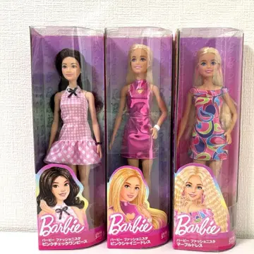 바비(Barbie) 인형 3체 세트 핑크 샤이니 드레스 외