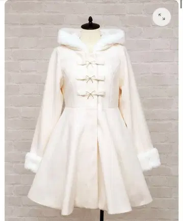 리본 비트 후디 플레어 코트