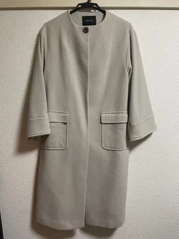 라이트 그레이 롱 코트 7부 소매