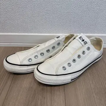 ALL STAR 화이트 슬립온 24.5cm US5.5