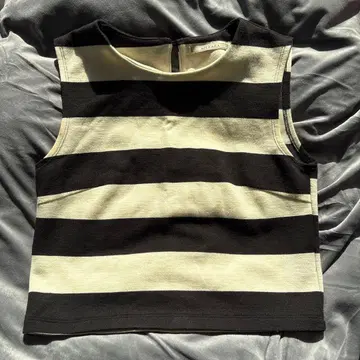 아우라 아이라 아우라 스트라이프 슬리브리스 상의