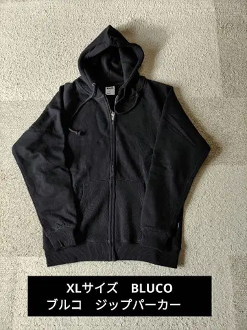 XL 사이즈 BLUCO 부루코 지퍼 후드티 블랙