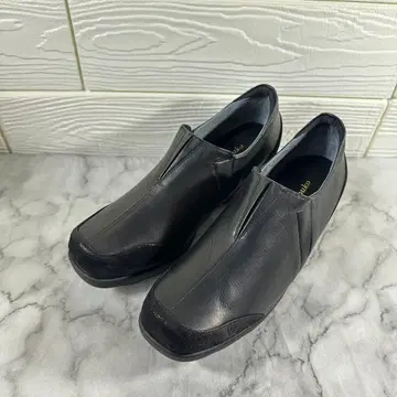 Miss Kyouko 블랙 가죽 슬립온 24cm EEEE