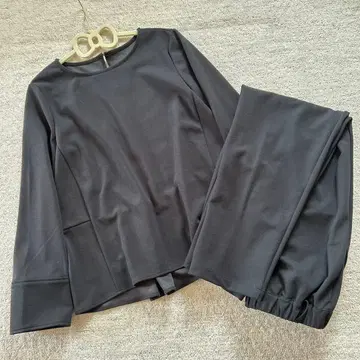 블랙 셋업 팬츠 수트