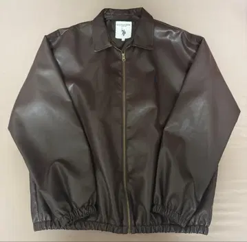 U.S. POLO ASSN. 브라운 가죽 자켓 L
