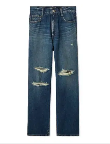 Mila Owen 데미지 가공 루즈 스트레이트 데님 팬츠