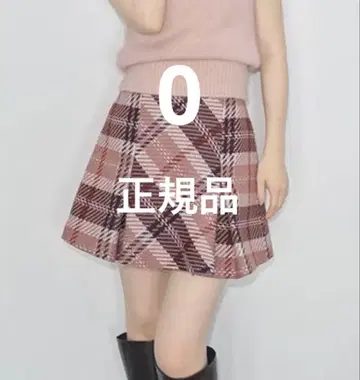 SNIDEL 로빙 체크 미니 스커트 0 핑크 정품