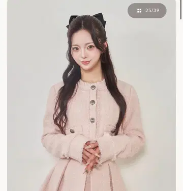 다리치 컴팩트 프린지 트위드 자켓 PNK