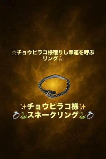 [ 금전운 행운 ] 초피라코 님을 모시는 뱀의 반지 한정판