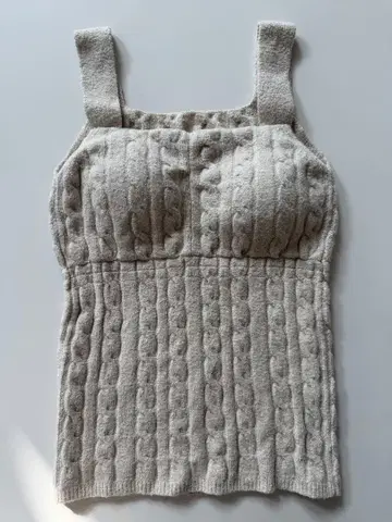 무인양품 코튼 혼방 포근 니트 브라 탱크탑 아이보리 M