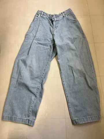 neonsin 라이트 블루 와이드 데님 팬츠