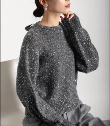 VERMEIL par iena 알파카 스팽글 풀오버 그레이