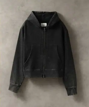 welise 웨 짧은 기장 후드티 블랙 S 사이즈