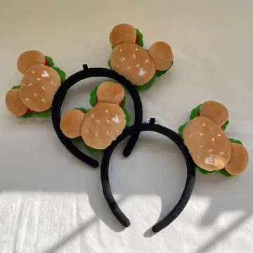 디즈니 햄버거 모양 머리띠 2개 세트