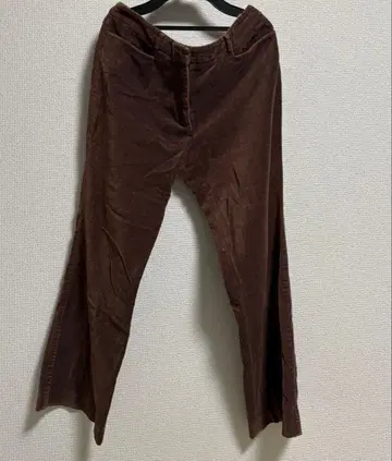 광택 브라운 플레어 팬츠