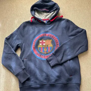FC 바르셀로나 후드 부착 후드티 M 네이비