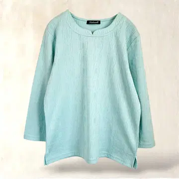 [ 패셔너블 ] 7부 소매 티셔츠 풀오버 그린 계열 올 패턴 M