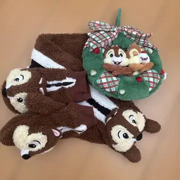 칩과 데일 겨울 세트 머플러 장갑 리스