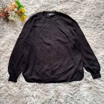 아줄바이마우지 크루넥 니트 스웨터 남성용 [ L ] 블랙