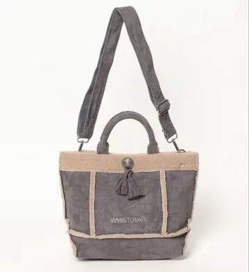 미네통카 무스탕 핸드백 숄더백 그레이