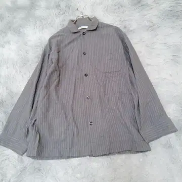 DKNY 인기 스트라이프 셔츠 M 그레이 릴랙스 의류