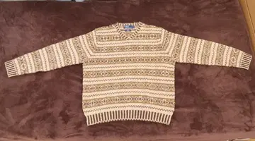 랄프 로렌 기하학 패턴 V넥 스웨터 베이지 계열