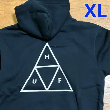 HUF 후드티 풀오버 트라이앵글 로고 블랙 XL 사이즈
