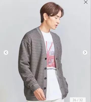 [ 새상품급 ] BEAUTY & YOUTH 바즈아이 벌키 V넥 가디건