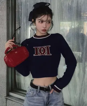 Darich 레트로 DD 로고 니트탑 NVY