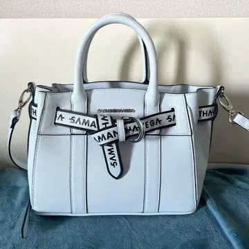 사만사베가 벨트 토트 핸드백 숄더 포함 스카이블루