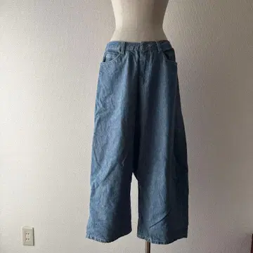 [ 새상품급 ] [ i+mu ] 라이트 블루 데님 와이드 팬츠