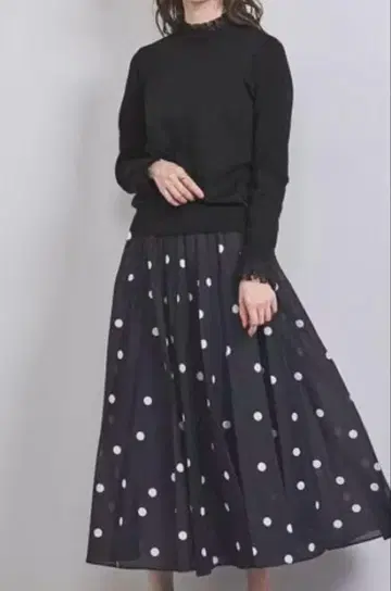 유나이티드 애로우즈 오간자 플리츠 4way 니트 새상품 블랙