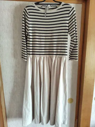 스트라이프 긴팔 티셔츠 원피스