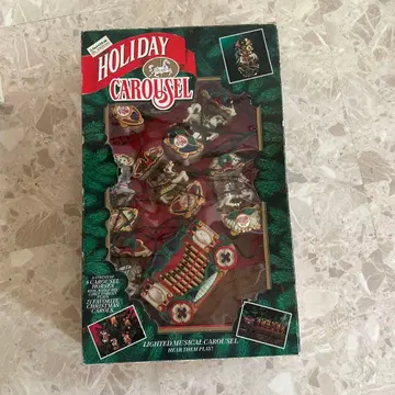HOLIDAY CAROUSEL 라이트 부착 음악 캐릭터 셀