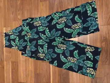 beauty&youth 살로펫 팬츠 M 네이비 잎사귀 패턴