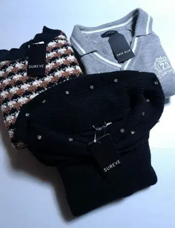 새상품 여성용 4L 3개 묶음 판매 긴팔 오프숄더 니트 스웨터