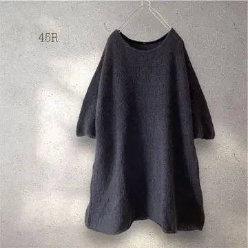 45R 알파카 혼방 니트 7부 소매 오버 사이즈