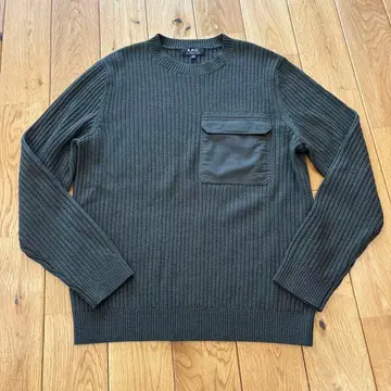 미사용 새상품! A.P.C. 다크 그레이 리브 니트 M