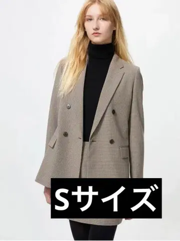 유니클로 S 더블 자켓 브라운