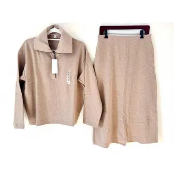 [택 포함 새상품] 유니클로 브러쉬드 저지 스커트 셋업 상하의 세트